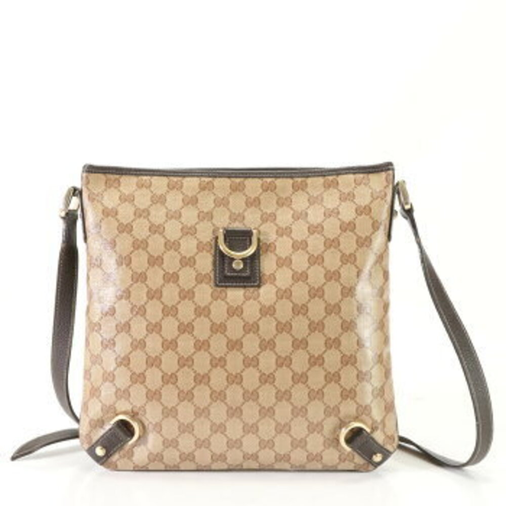 Gucci brown shoulder leather Abbey crossbody bag GG Crystal - Picture 2 of 14